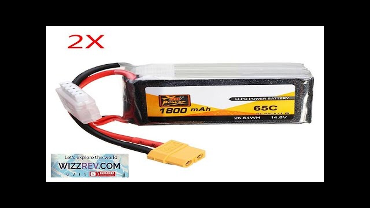 2 PCS ZOP Power 14.8V 1800mAh 65C 4S Lipo Battery XT60 Plug Review