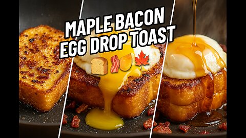 Maple Bacon Egg Drop Texas Toast 🍞🥓🍁 Viral Fusion Recipe | FlavorVille
