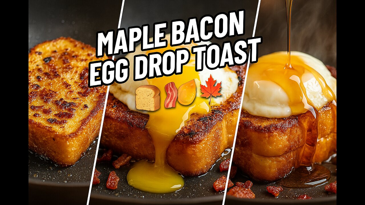 Maple Bacon Egg Drop Texas Toast 🍞🥓🍁 Viral Fusion Recipe | FlavorVille