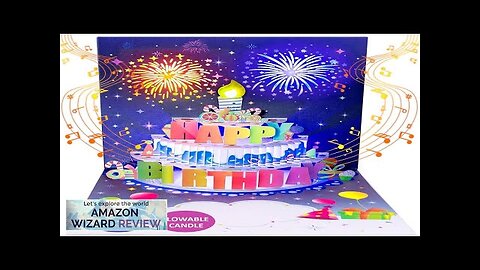 INPHER Birthday Cards Fireworks Pop Up Cake Blowable Light and Music Happy Review