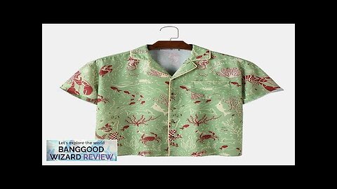 ChArmkpR Mens Shirt Allover Marine Life Print Revere Collar Short Sleeve Shirts Review