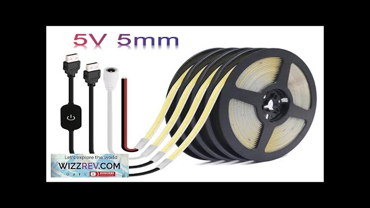 5mm 5V COB LED Strip Light USB High Density Linear Lighting 320Led/m Review