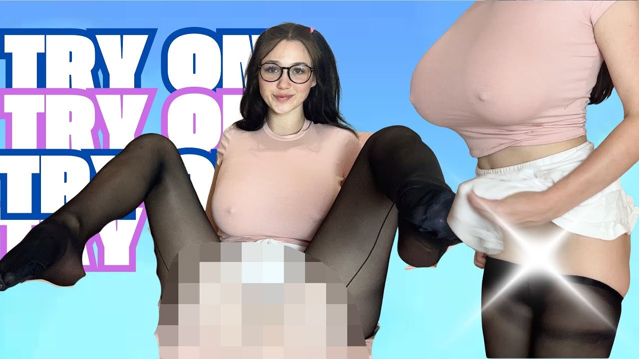 [4K] WILL THEY RIP APART? | TRANSPARENT OUTFIT | CHALLENGE WITH SKIRT 👗 PANTYHOSE, TIGHTS