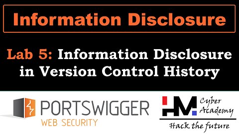 Information Disclosure 5 | Information Disclosure in Version Control History #portswigger