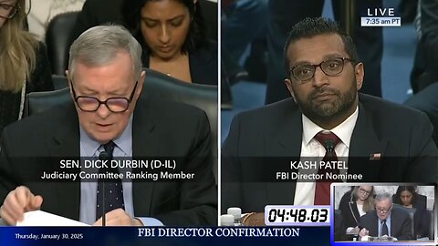 Dick Durbin at Kash Patel FBI confirmation hearing * Jan. 30, 2025