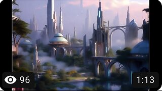 A photograph of BiliBili City, a futuristic urban landscape with fantastical architecture in a ser..