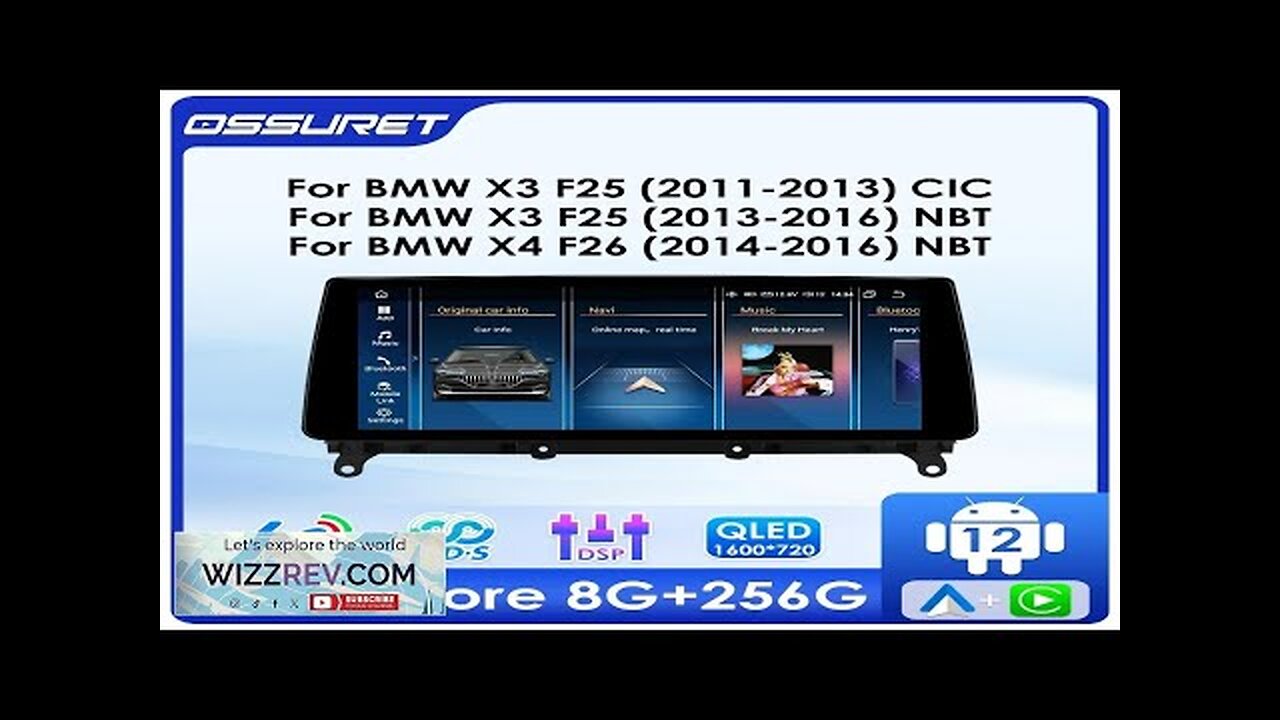 10.25"Android 13 Autoradio Carplay For BMW X3 F25 2011-2016 CIC NBT X4 Review