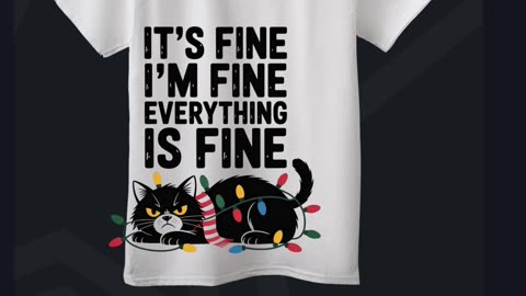 Cute Angry Cat Holiday Scarf Lights Snarky Saying Graphic Design