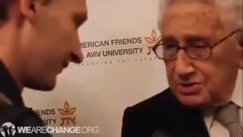 Henry Kissinger, made a hasty exit after being confronted about his depopulation agenda