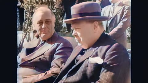 Churchill, Roosevelt & Stalin Meetings During WW II in Casablanca, Tehran, and Yalta in Color