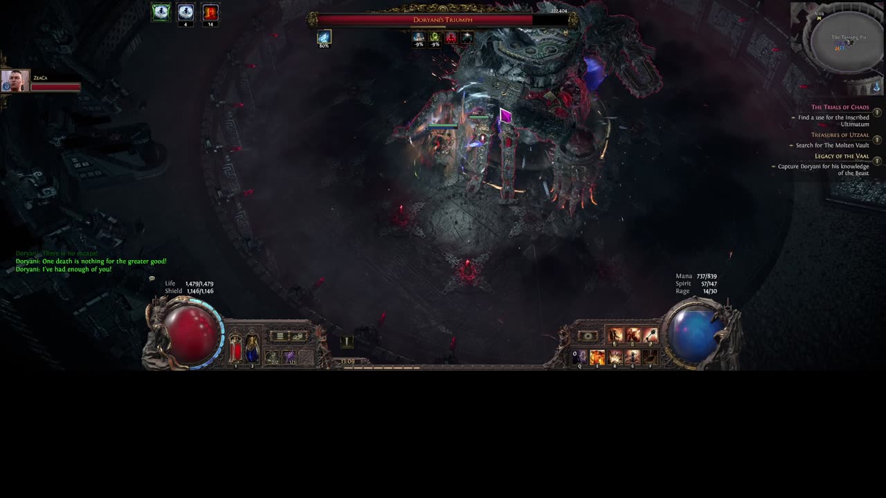 PoE 2 Frost Evasion Monk 66 and Chronomancer 64 Cruel Act 3 Boss