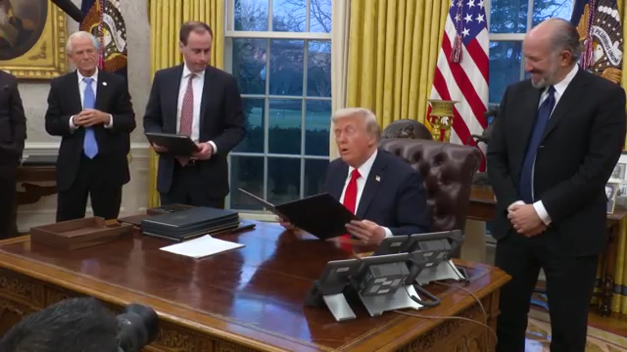 President Trump Signs Executive Orders in the Oval Office, Feb. 10, 2025