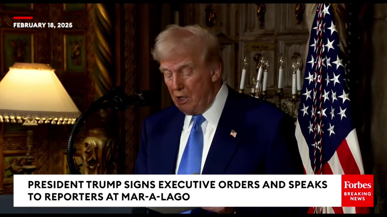 President Trump Engages with Reporters at Mar-a-Lago Following Executive Order Signings