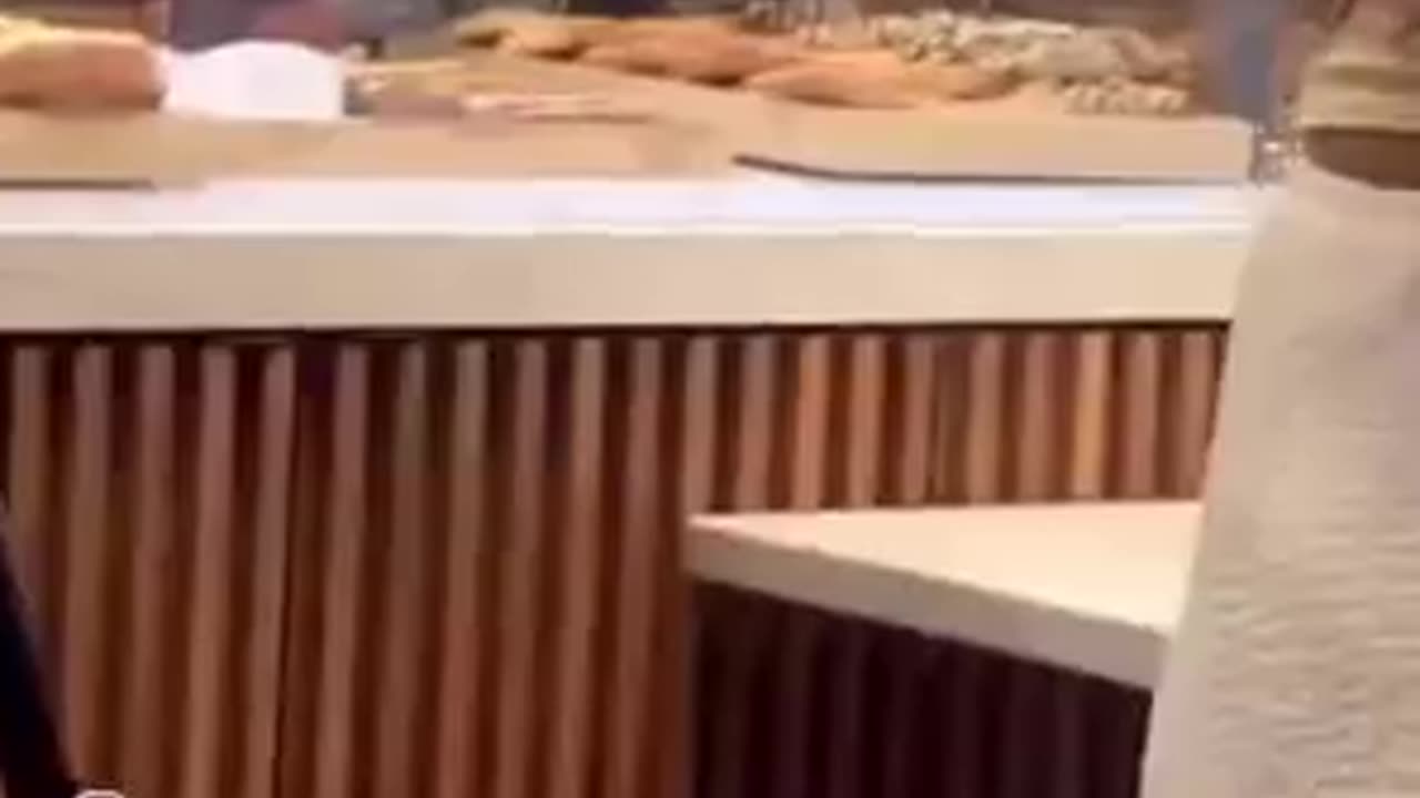 Bald Negro Thief Helps Himself to Multiple Food Items in Cafe and Casually Walks Away