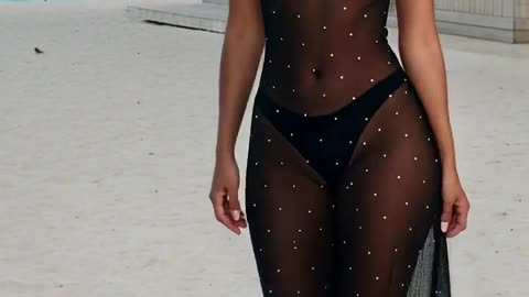 Black Long Mesh Dress