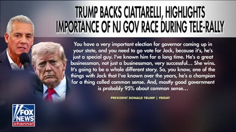 President Trump calls for people to vote for Ciattarelli in New Jersey as early voting starts