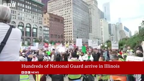 Hundreds of National Guard troops arrive in Illinois, US