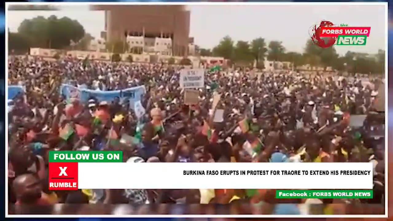 Burkina Faso junta leader, Captain Traore urged to stay in power by supporting crowd