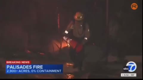 Firefighters using Traffic Cones to put fires out in LA