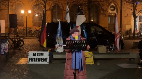 Greifswald - Christine auf der heutigen Kundgebung 10-03-2025