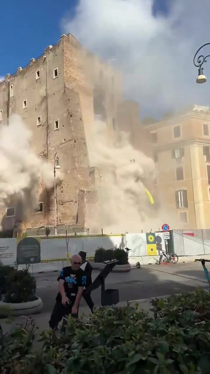 A section of Rome’s historic Conti Tower, built between 1203 and 1238, collapsed during renovations,
