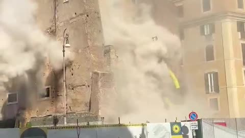 A section of Rome’s historic Conti Tower, built between 1203 and 1238, collapsed during renovations,
