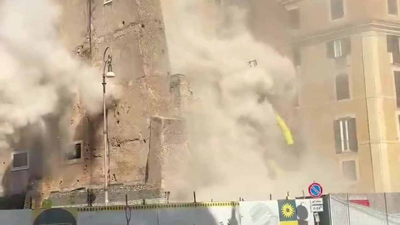 A section of Rome’s historic Conti Tower, built between 1203 and 1238, collapsed during renovations,