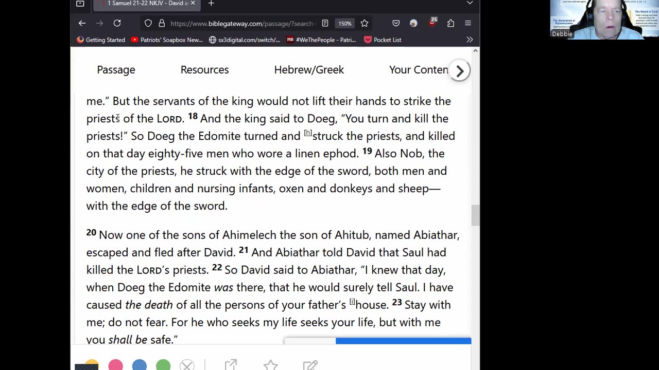 Journey Through The Bible -- 1 Samuel 21 - 22 -- David Tries To Hide From King Saul 03272025