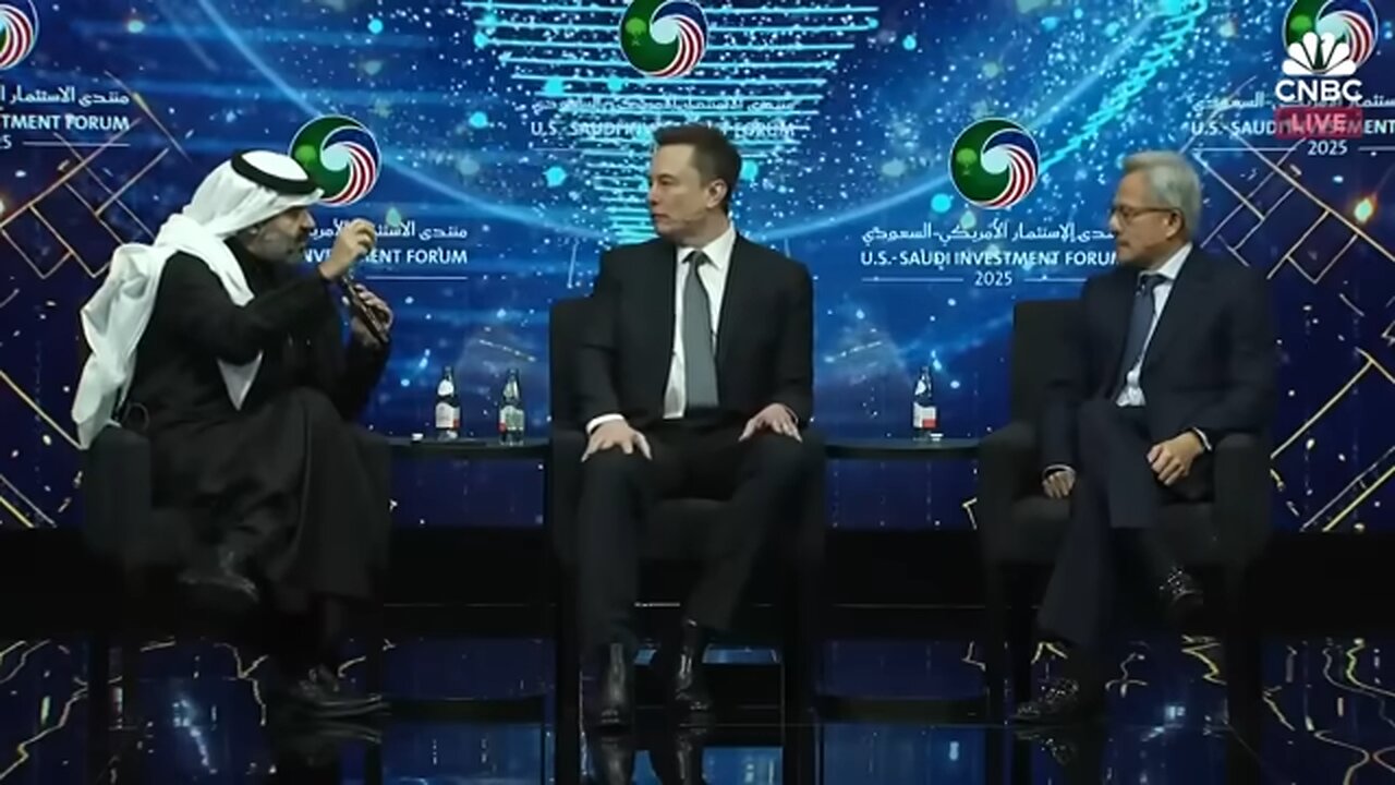 Teslas Elon Musk and Nvidias Jensen Huang talk AI at U.S.-Saudi Investment Forum