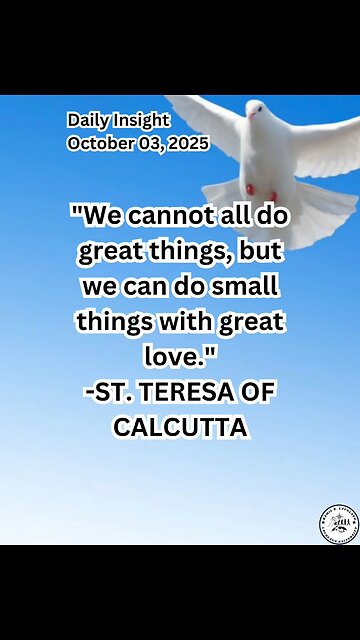 Daily Insight October 03, 2025 #faith #saint #Insight