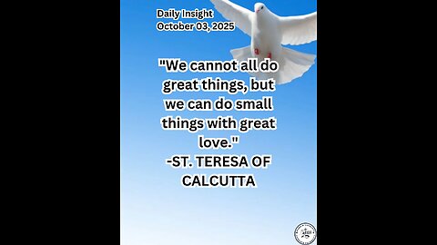 Daily Insight October 03, 2025 #faith #saint #Insight