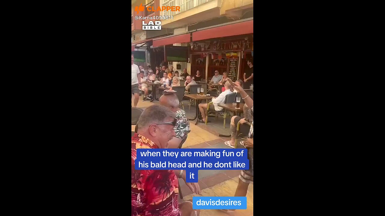 making fun of the bald man's head