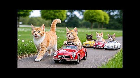 Mama Cat Works Hard at Ice Cream Shop to Buy New Car Toy For Ginger Kitten Heartwarming Story 🐾💙🐱