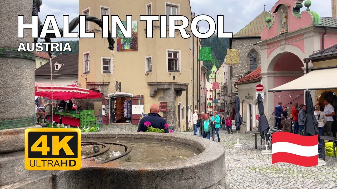 Hall in Tirol, Austria - Walking Tour - Binaural sound - 4K - Part 4