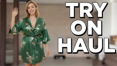 Elegant & Smooth Green Floral Robe Try On Haul🌿✨ | Floral Style | Fashion Try On |Soft &Elegant Look 