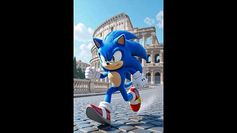 Sonic running in Rome, Italy