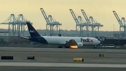 FedEx Boeing aircraft returned to Newark airport for an emergency landing after