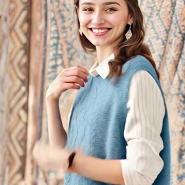 Women's Soft and Stretchy Knitted Vest with Elegant Textured Pattern