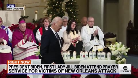 Joe Biden speaks at memorial service for victims of the New Orleans terror attack