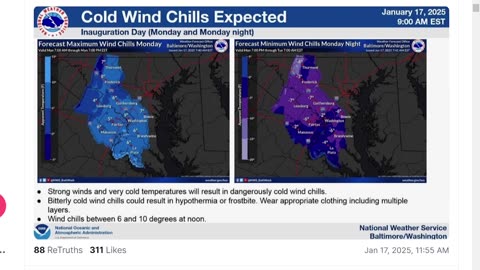 Trump moving the Inauguration indoors due to extreme cold weather