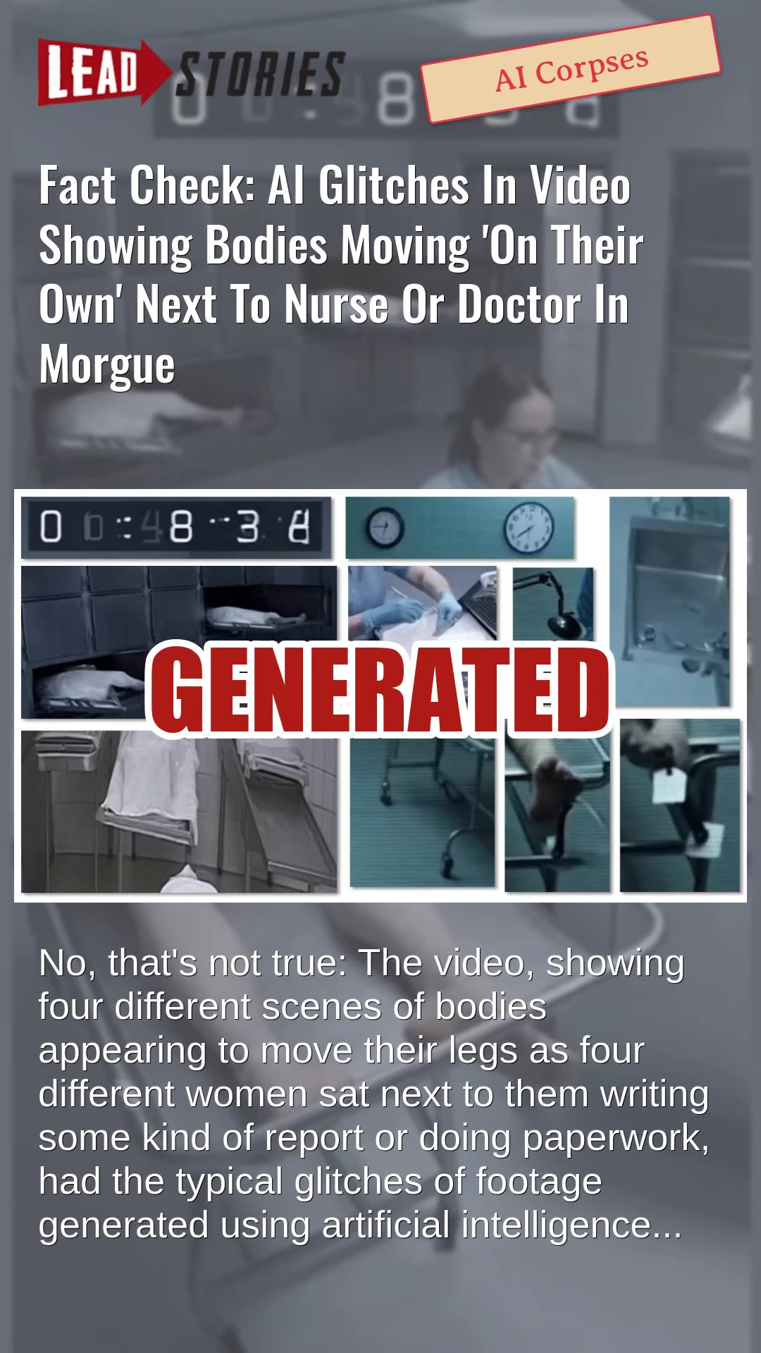 Fact Check: AI Glitches In Video Showing Bodies Moving On Their Own In Morgue -- Fake