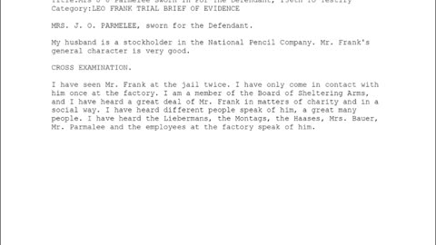 RS J. O. PARMELEE, Sworn In For The Defendant, 136th To Testify