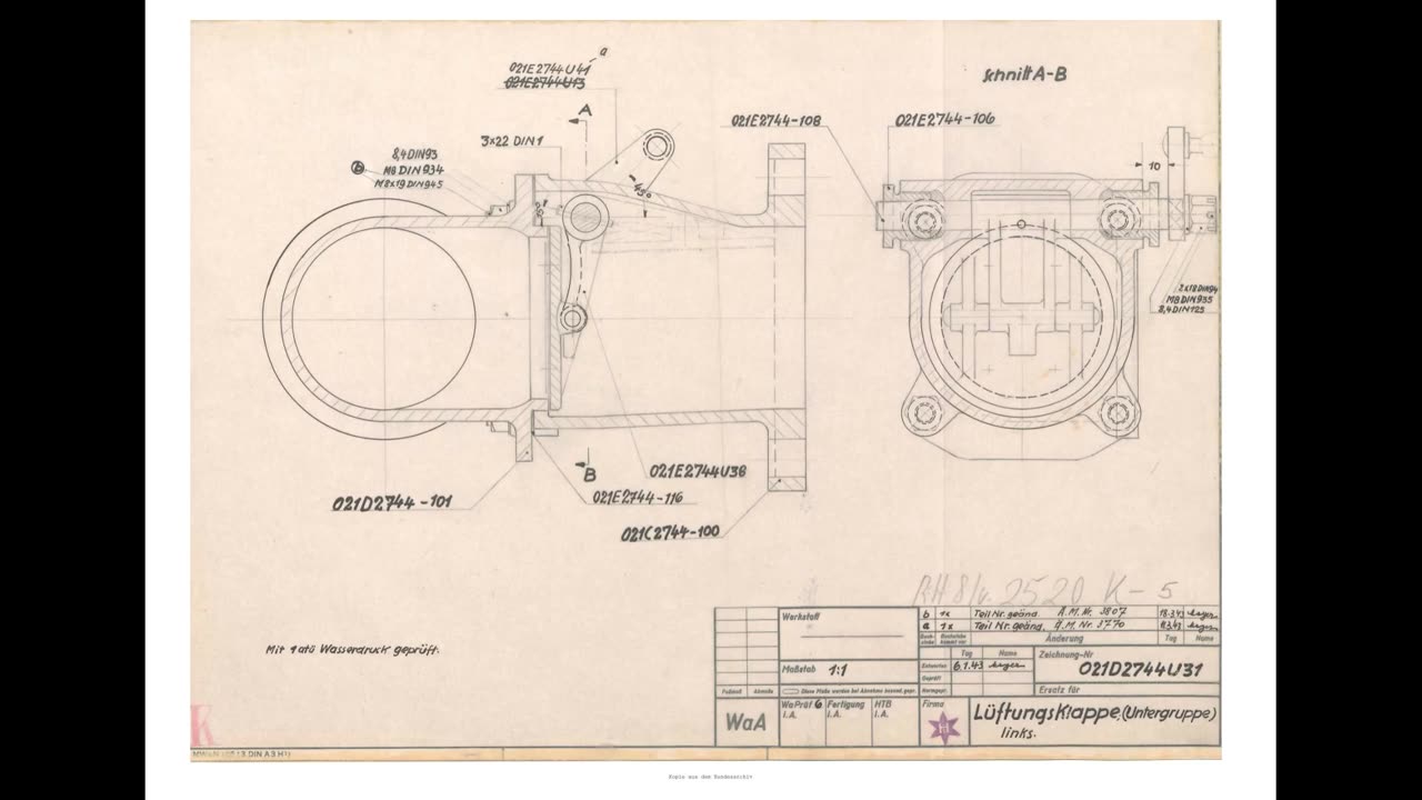 Original Technical drawings for Tiger 1 Throttle Valve system NO SOUND