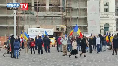 Timișoara, 8 noiembrie 2020. Protest împotriva restricțiilor covid. Gheorghe Vela (acum senator POT)