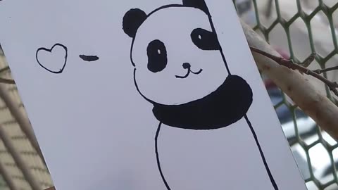 Mini Cute Panda Painting