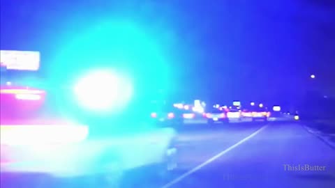 Utah Highway Patrol trooper merging back into traffic causes a roll-over accident