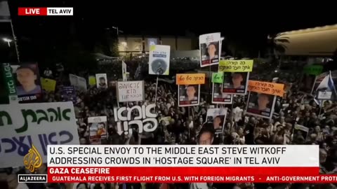 🇮🇱🇺🇸👀 A crowd in Tel Aviv thanks Trump