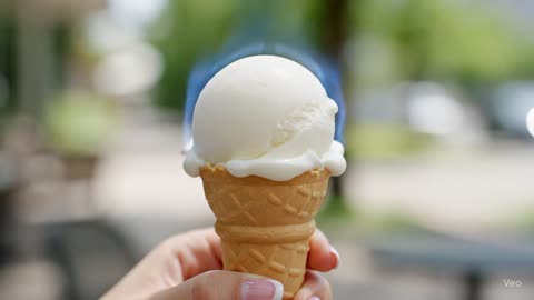 Ice cream burns with a blue flame. ASMR