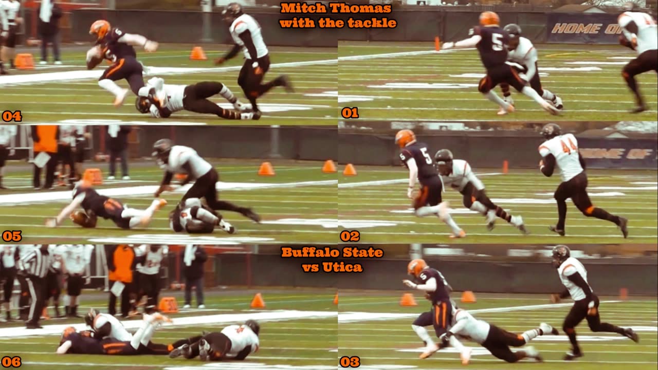 Prototype 345: Buffalo State's Mitch Thomas with the tackle vs Utica