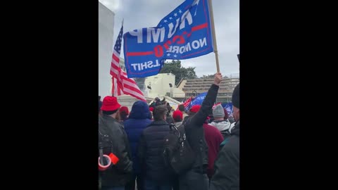 Capitol Police firing into crowd, throwing grenades, throwing protester off 20 foot ledge